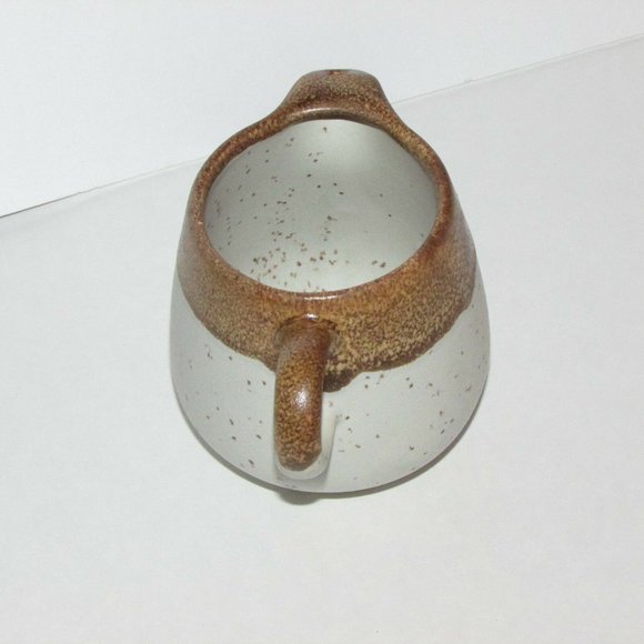 McCoy Pottery Vintage Creamer Graystone Tan Brown Speckled Cottagecore - Picture 6 of 12